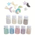 9 Colors Mica Natural Powder Pigment Epoxy Resin Adhesive Dye For Diy Fashion Jewelry Making