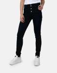 Sissy Boy High Waist Skinny With Exposed Buttons - 16 Blue
