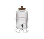 3L Glass Dispenser With Metal Lid & Stand