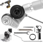 Electric Drill Sheet Metal Cutter Attachment Nibbler Titanium Steel Gear Fits 12V-21V Cordless corded Drills Cuts Flat Iron Stee