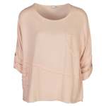 Raw Edge Oversized Top - Blush L xl
