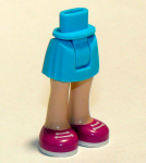 Parts MINI Doll Hips And Skirt Light Nougat Legs And Magenta Shoes With 2 White Laces Pattern - Thick Hinge 92552C00PB020