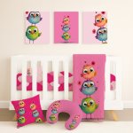Bird Cot Bedding Set Birds And Splash Of Flower Set
