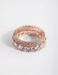 Rose Gold Double Band Set Ring - M l