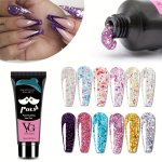 Glitter Glossy Nail Gel 15ML Fast Building Nail Extension Gel Long Lasting Builder Gel Acrylic Nails Suitable For All Seasons Na