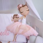 Shaped Pillow Ballerina Soft Pink And Grey Floral Fair Skin