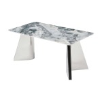 Marble Dining Table With Sleek Metal Legs