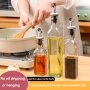 1PC Lead-free Glass Durable And Corrosion-resistant Glass Square Seasoning Bottle Oil Pot Leak Proof Kitchen Oil Bottle Oil Tank Sesame Oil Soy Sauce Vinegar