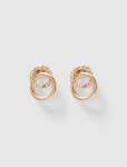Cici Circle Link Earrings - 0 Gold crystal