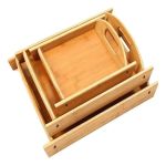 3 Set Bamboo Serving Trays
