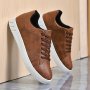 Retro Faux Leather Skate Shoes For Men - Non Slip Comfy - Outdoor Walking Jogging Business Trip - All Seasons