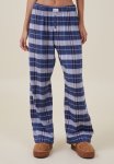 Cotton On Flannel Boyfriend Boxer Pant - Roxy Woven Check Blue Shadow