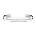 Emalie Cuff Bangle Satin White Silver - M