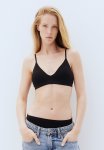 Seamless Padded Soft Bra - Black