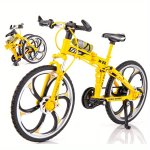 Finger Bicycle Model Finger Mountain Bike Alloy Folding Home Desktop Ornament Yellow