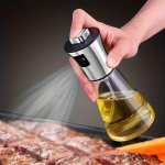 Stainless Steel Oil Sprayer Bottle - Pressurized No-battery Needed For Kitchen & Bbq Use