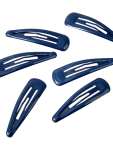 Navy Metal Hair Clips Set - None Blue