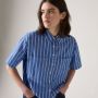 Levi's Women's Harlie Short-sleeve Cropped Shirt - Blue