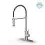 Forious Kitchen Faucet With Pull Down Sprayer Commercial Spring Kitchen Sink Faucet With Pull Out Sprayer Single Handle Kitchen Faucets With Deck Plate Brush Nickel