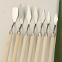 7PCS Palette Knife Set For Oil Painting - Wooden Handle Paint Mixing & Blending Tools