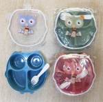 Owl Lunch Box With Cutlery Set - Green