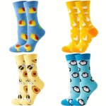 1 Pair Creative Novelty Animal Pattern Socks Comfy & Breathable Mid Tube Socks Women's Stockings & Hosiery