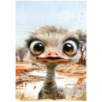 Tear Resistant Deco Print Quirky Ostrich