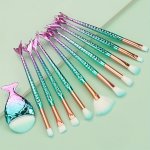 Makeup Brushes 11PCS Make Up Foundation Eyebrow Eyeliner Blush Cosmetic Concealer Brushes Mermaid Colorful
