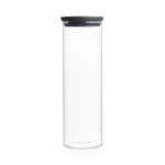 Brabantia Stackable Glass Jar 1.9 Litre - Dark Grey Lid