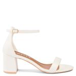 White Pu Low Heel Sandal