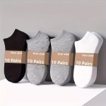 1 5 10 20 30 Pairs Solid No Show Ankle Socks Simple & Lightweight All-match Socks Women's Stockings & Hosiery