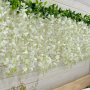 16 Branches Wisteria Hanging Flowers 219.46 Cm Artificial White Wisteria Vine Silk Wisteria Flowers Garland For Wedding Arch Party Garden Home Decor Easter Gift Halloween Gift