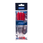 Marlin Joymate Transparent Medium Pens 3'S Red Pack Of 12