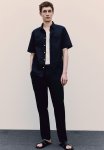 Regular Fit Linen-blend Shirt - Blue
