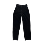 Black Vintage Velvet High Waist Pants - XS