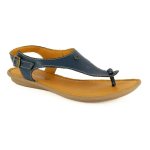 Ovaroli T Bar Leather Slingback Sandal - Navy - 8