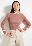 Dusty Rose Color Block Knitwear Sweater