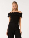 Megan Smocked Top - 16 Black