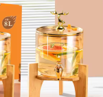 Bloom 0806-26 8L Autumn Glass Stainless D Cor And Bamboo Base Juice Jar