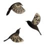 Modern Design Wooden Flying Birds Wall Art - Set Of 3