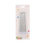 Candle Silver Long Pack Of 6
