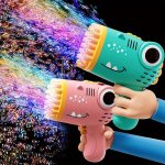 Dinosaur Bubble Blaster - 40-HOLE Outdoor Fun Pink blue No Batteries Or Solution Included