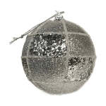 AWT000310 Bauble Poly 8CM Glitter Silver