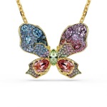 SWAROVSKI Idyllia Pendant And Brooch Mixed Cuts Pav Butterfly Multicolored Mixed Metal Finish