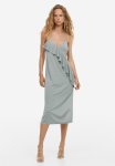 Flounce-detail Slip Dress - Blue-grey