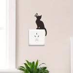 1PC Cartoon Wall Sticker Cat Butterfly Removable Waterproof Vinyl Waterproof Sticker Suitable For Decoration On Switches Home De