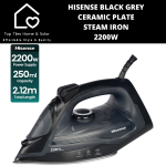 Defy Hisense Black Grey Ceramic Plate Steam Iron - 2200W