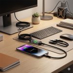100W 3 In 1 Fast Charging USB Cable