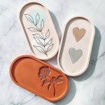 1PC Storage Gypsum Tray Silicone Mold Oval Coaster Epoxy Resin Clay Casting Mould Diy Jewelry Tray Dishes For Craft Jewelry Stor