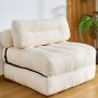 Folding Sofa Bed Convertible Sleeper Chair Couch Bed Faux Rabbit Fur For Adults With Back Support Floor Couch Comfy Floor Sofa For Living Room Bedro